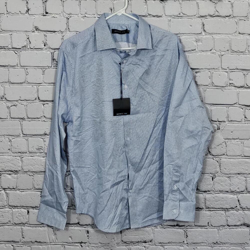 DSTRCT & Row Ferrer Stretch Print Button-Up Shirt Size L